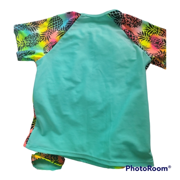 Wondernation, two piece, swimsuit, Girls size L 10-12, multicolored, pineapple - Picture 6 of 6